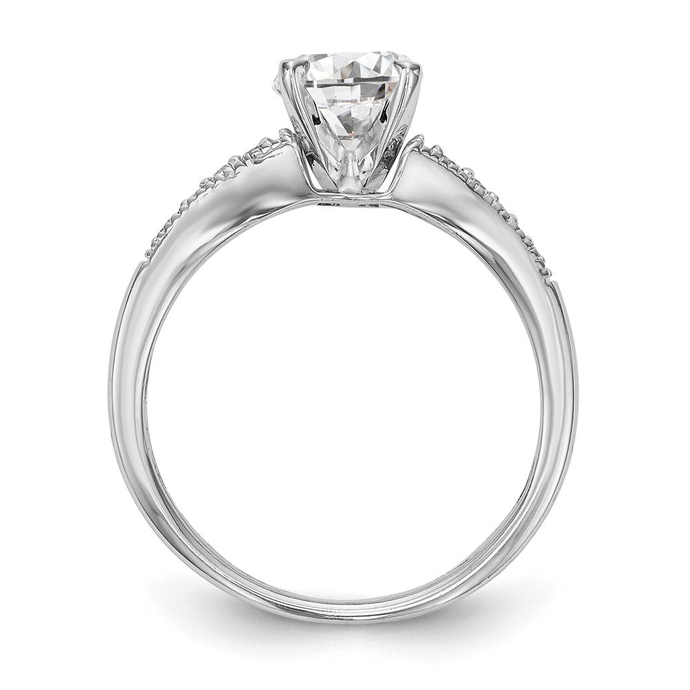 14K White Gold Peg Set 1/10 carat Diamond Semi-mount Engagement Ring