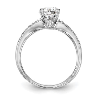 14K White Gold Peg Set 1/10 carat Diamond Semi-mount Engagement Ring