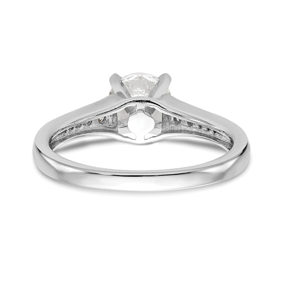 14K White Gold Peg Set 1/10 carat Diamond Semi-mount Engagement Ring