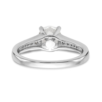14K White Gold Peg Set 1/10 carat Diamond Semi-mount Engagement Ring