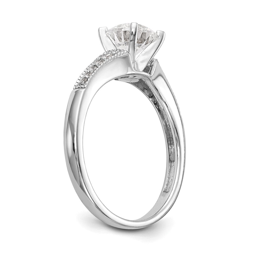 14K White Gold Peg Set 1/10 carat Diamond Semi-mount Engagement Ring