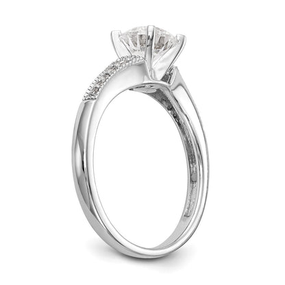 14K White Gold Peg Set 1/10 carat Diamond Semi-mount Engagement Ring