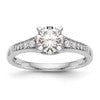 14K White Gold Peg Set 1/10 carat Diamond Semi-mount Engagement Ring