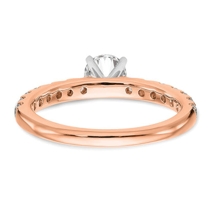 True Origin 14K Rose Gold 1/2 carat Lab Grown Diamond VS+ F+ Semi-Mount Peg Set Engagement Ring