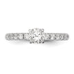 True Origin 14K White Gold 1/2 carat Lab Grown Diamond VS  D E F  Semi Mount Peg Set Ring