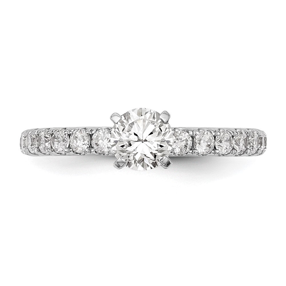 True Origin 14K White Gold 1/2 carat Lab Grown Diamond VS  D E F  Semi Mount Peg Set Ring