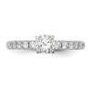 True Origin 14K White Gold 1/2 carat Lab Grown Diamond VS  D E F  Semi Mount Peg Set Ring