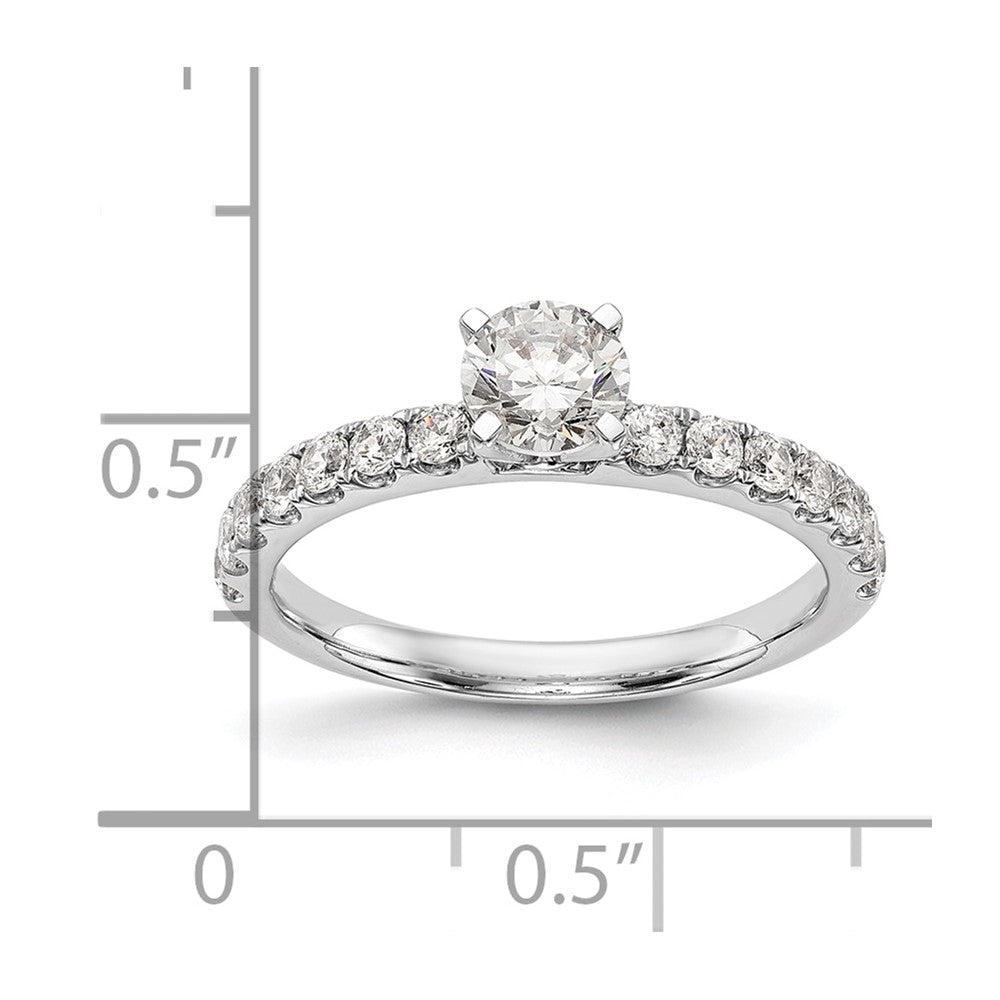 True Origin 14K White Gold 1/2 carat Lab Grown Diamond VS  D E F  Semi Mount Peg Set Ring