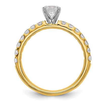True Origin 14K Yellow Gold 1/2 carat Lab Grown Diamond VS+ F+ Semi-Mount Peg Set Engagement Ring