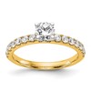 True Origin 14K Yellow Gold 1/2 carat Lab Grown Diamond VS+ F+ Semi-Mount Peg Set Engagement Ring