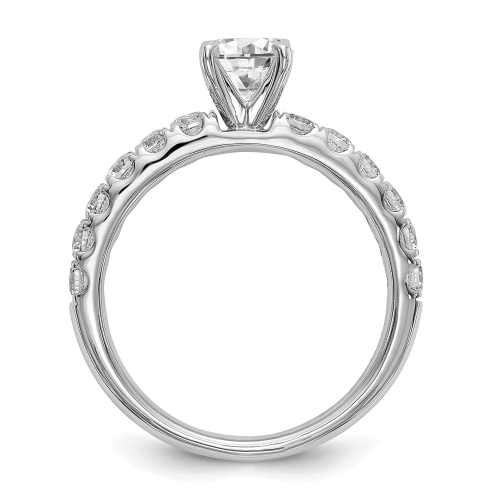 True Origin 14K White Gold 5/8 carat Lab Grown Diamond VS+ F+ Semi-Mount Peg Set Engagement Ring