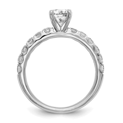 True Origin 14K White Gold 5/8 carat Lab Grown Diamond VS+ F+ Semi-Mount Peg Set Engagement Ring