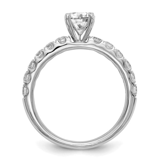 True Origin 14K White Gold 5/8 carat Lab Grown Diamond VS+ F+ Semi-Mount Peg Set Engagement Ring