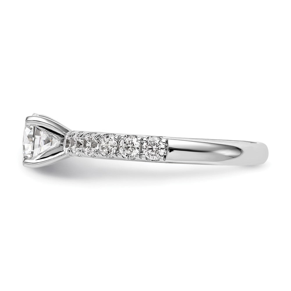 True Origin 14K White Gold 5/8 carat Lab Grown Diamond VS+ F+ Semi-Mount Peg Set Engagement Ring