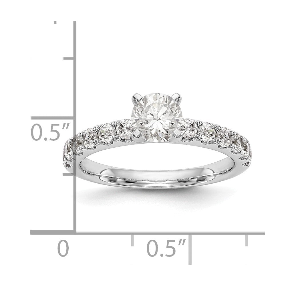 True Origin 14K White Gold 5/8 carat Lab Grown Diamond VS+ F+ Semi-Mount Peg Set Engagement Ring