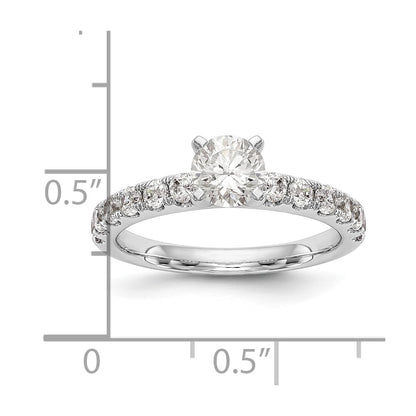 True Origin 14K White Gold 5/8 carat Lab Grown Diamond VS+ F+ Semi-Mount Peg Set Engagement Ring