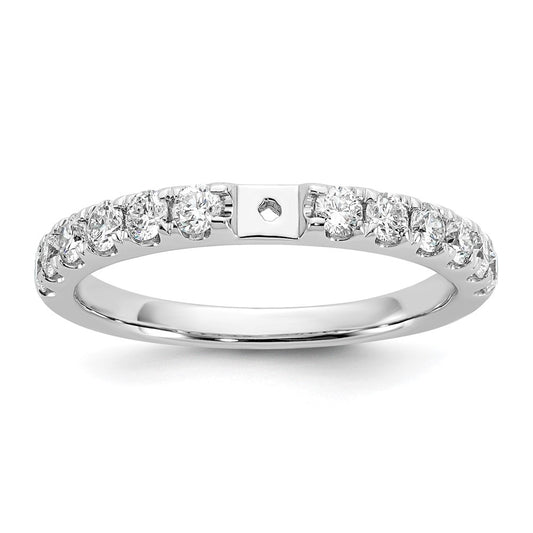14K White Gold Peg Set 5/8 carat Diamond Semi-mount Engagement Ring
