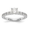 True Origin 14K White Gold 5/8 carat Lab Grown Diamond VS+ F+ Semi-Mount Peg Set Engagement Ring
