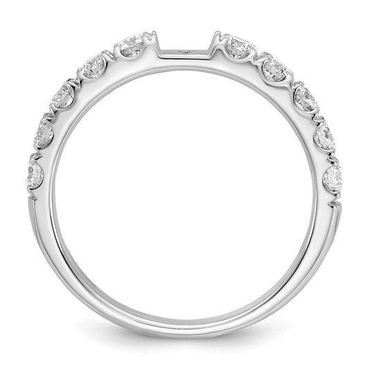 14K White Gold Peg Set 3/4 carat Diamond Semi-mount Engagement Ring