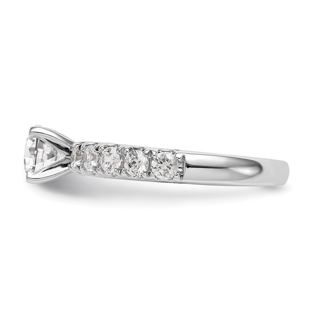 14K White Gold Peg Set 3/4 carat Diamond Semi-mount Engagement Ring