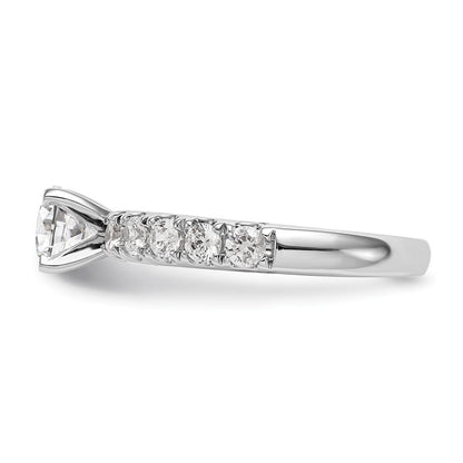 14K White Gold Peg Set 3/4 carat Diamond Semi-mount Engagement Ring
