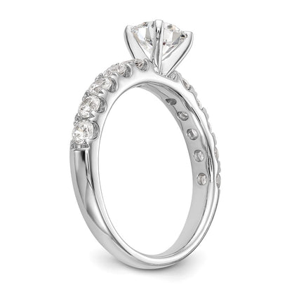 14K White Gold Peg Set 3/4 carat Diamond Semi-mount Engagement Ring