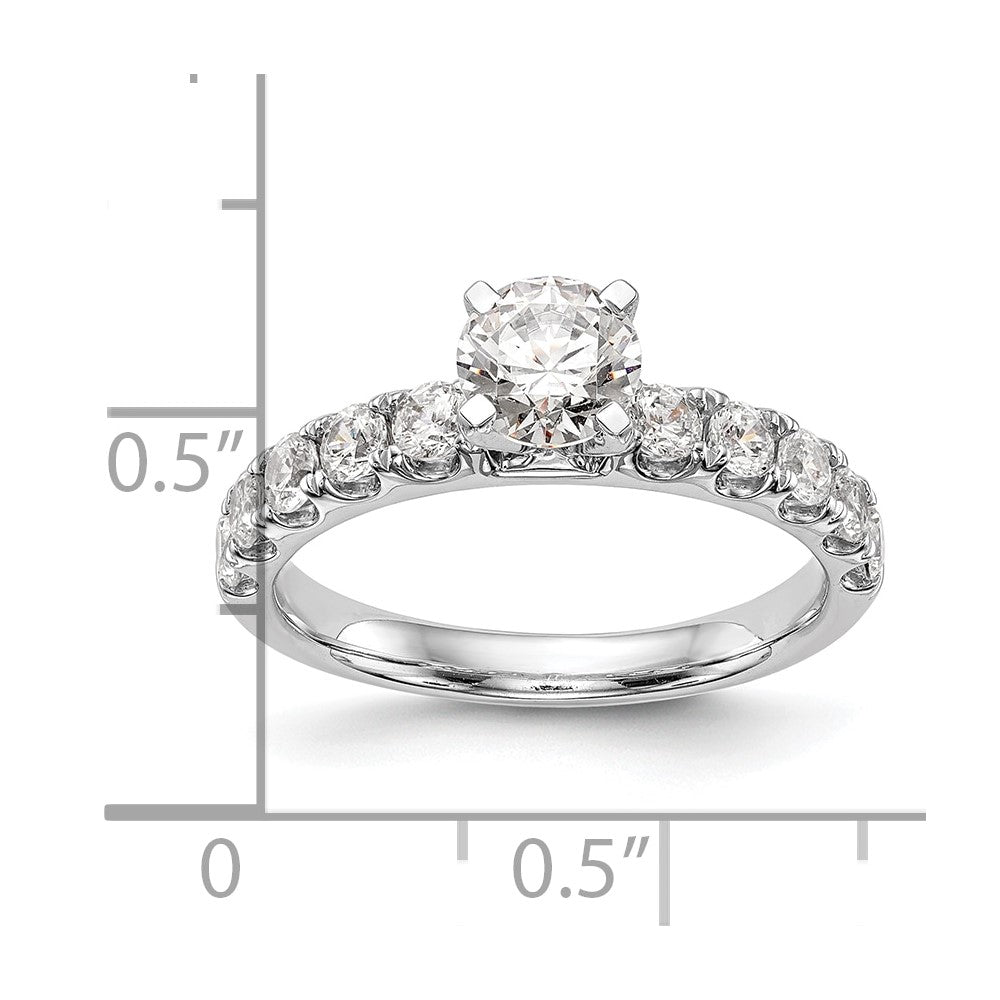 True Origin 14K White Gold 3/4 carat Lab Grown Diamond VS+ F+ Semi-Mount Peg Set Engagement Ring