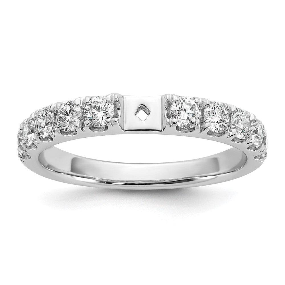 14K White Gold Peg Set 3/4 carat Diamond Semi-mount Engagement Ring