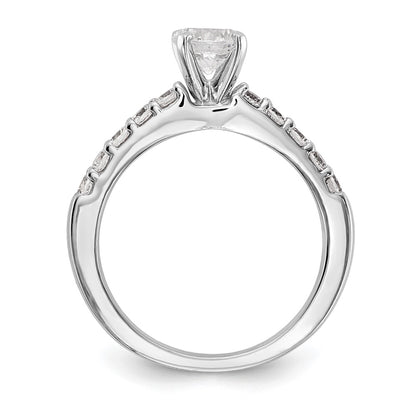 14K White Gold Peg Set 1/2 carat Diamond Semi-mount Engagement Ring