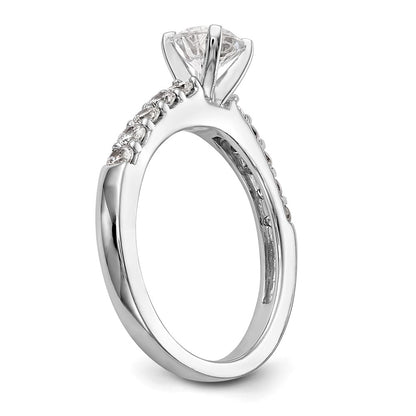 14K White Gold Peg Set 1/2 carat Diamond Semi-mount Engagement Ring