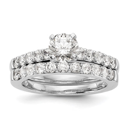 14K White Gold Peg Set 1/2 carat Diamond Semi-mount Engagement Ring
