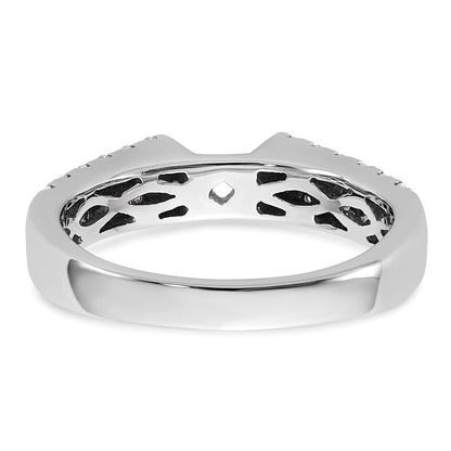 14K White Gold 2-Row Peg Set 5/8 carat Diamond Semi-mount Engagement Ring