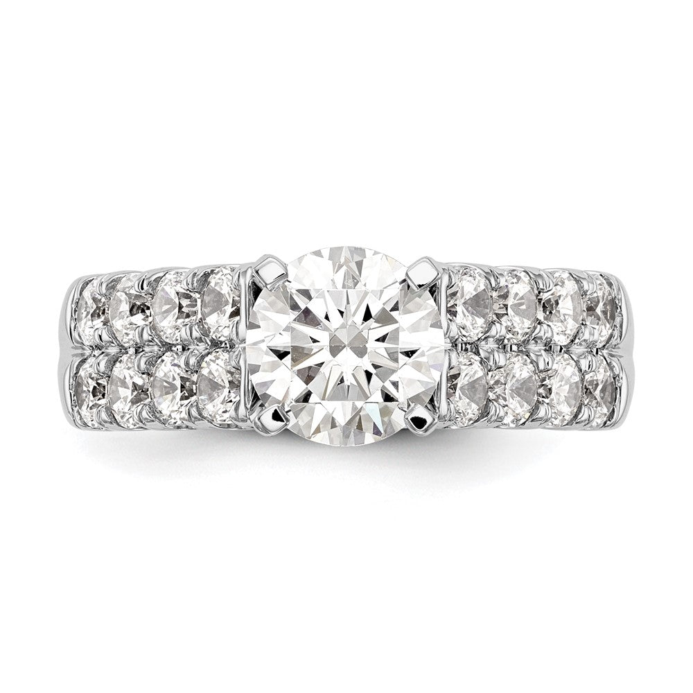 14k White Gold 1 3/8 carat Lab Grown Diamond VS/SI+ G+ Semi-Mount Peg Set Engagement Ring