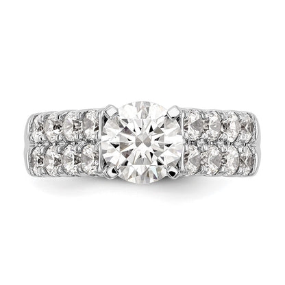 14k White Gold 1 3/8 carat Lab Grown Diamond VS/SI+ G+ Semi-Mount Peg Set Engagement Ring