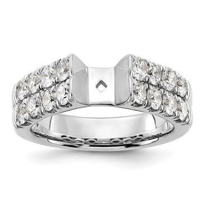 14k White Gold 1 3/8 carat Lab Grown Diamond VS/SI+ G+ Semi-Mount Peg Set Engagement Ring