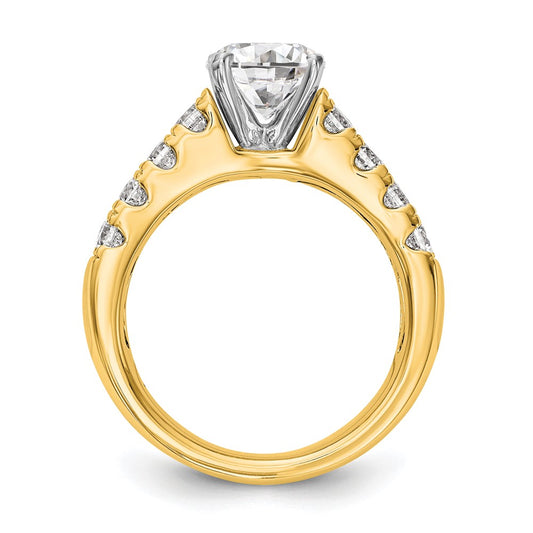 14k 1 3/8 carat Lab Grown Diamond VS/SI+ G+ Semi-Mount Peg Set Engagement Ring