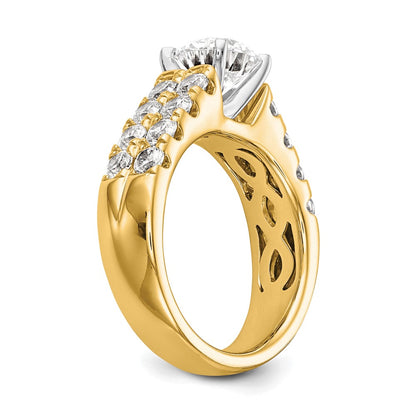 14k 1 3/8 carat Lab Grown Diamond VS/SI+ G+ Semi-Mount Peg Set Engagement Ring
