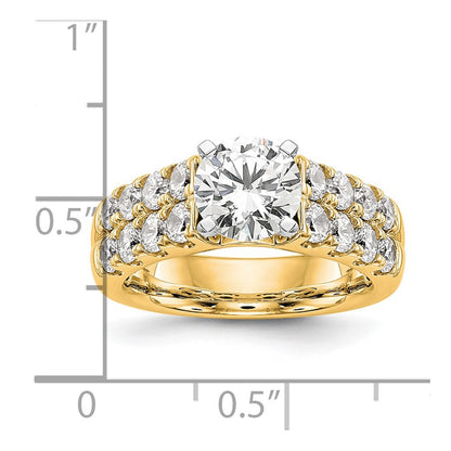 14k 1 3/8 carat Lab Grown Diamond VS/SI+ G+ Semi-Mount Peg Set Engagement Ring