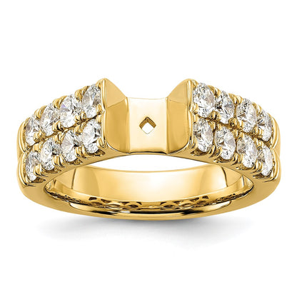 14k 1 3/8 carat Lab Grown Diamond VS/SI+ G+ Semi-Mount Peg Set Engagement Ring