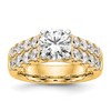 14k 1 3/8 carat Lab Grown Diamond VS/SI+ G+ Semi-Mount Peg Set Engagement Ring