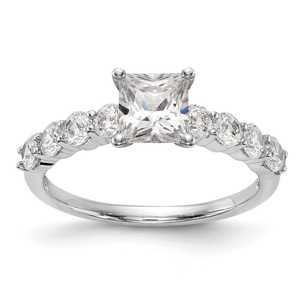 14K White Gold Peg Set 3/4 carat Diamond Semi-mount Engagement Ring