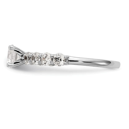 14K White Gold Peg Set 3/4 carat Diamond Semi-mount Engagement Ring