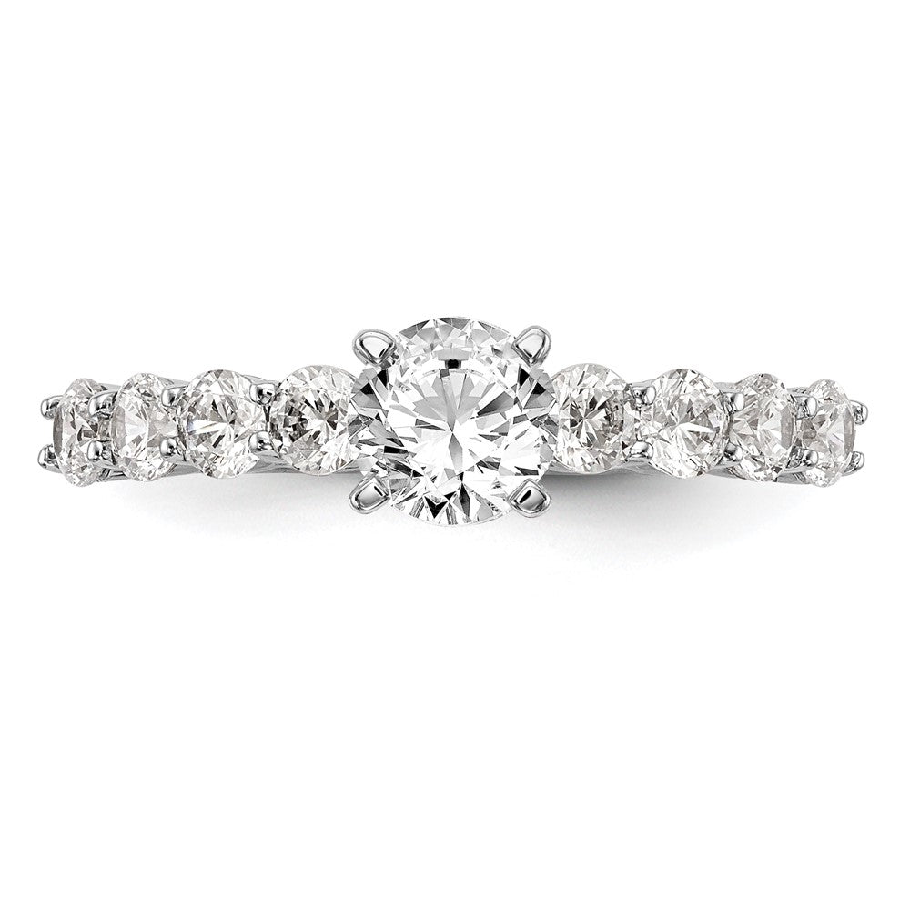 14K White Gold Peg Set 3/4 carat Diamond Semi-mount Engagement Ring