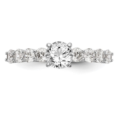 14K White Gold Peg Set 3/4 carat Diamond Semi-mount Engagement Ring