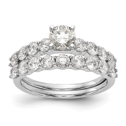 14K White Gold Peg Set 3/4 carat Diamond Semi-mount Engagement Ring