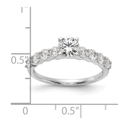 14K White Gold Peg Set 3/4 carat Diamond Semi-mount Engagement Ring