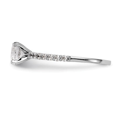 14K White Gold Peg Set 1/5 carat Diamond Semi-mount Engagement Ring