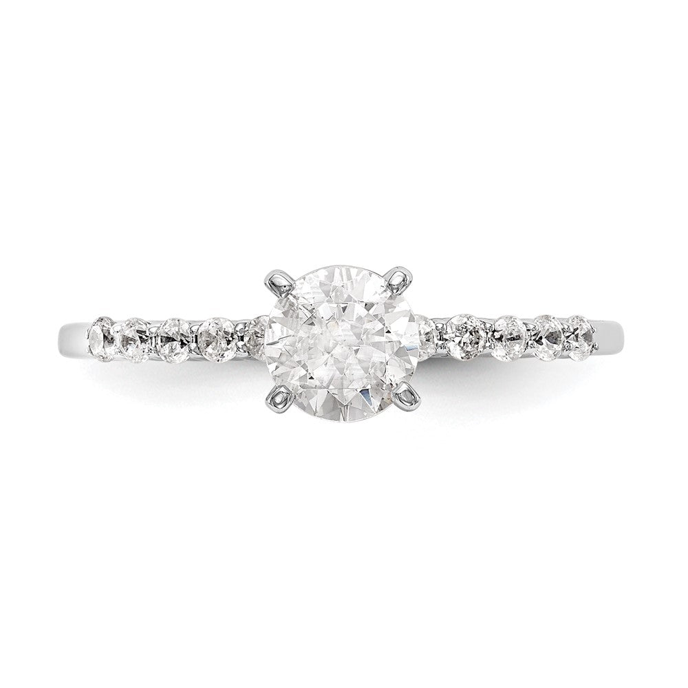 14K White Gold Peg Set 1/5 carat Diamond Semi-mount Engagement Ring