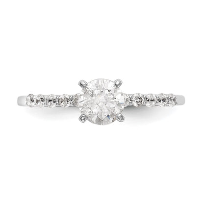 14K White Gold Peg Set 1/5 carat Diamond Semi-mount Engagement Ring