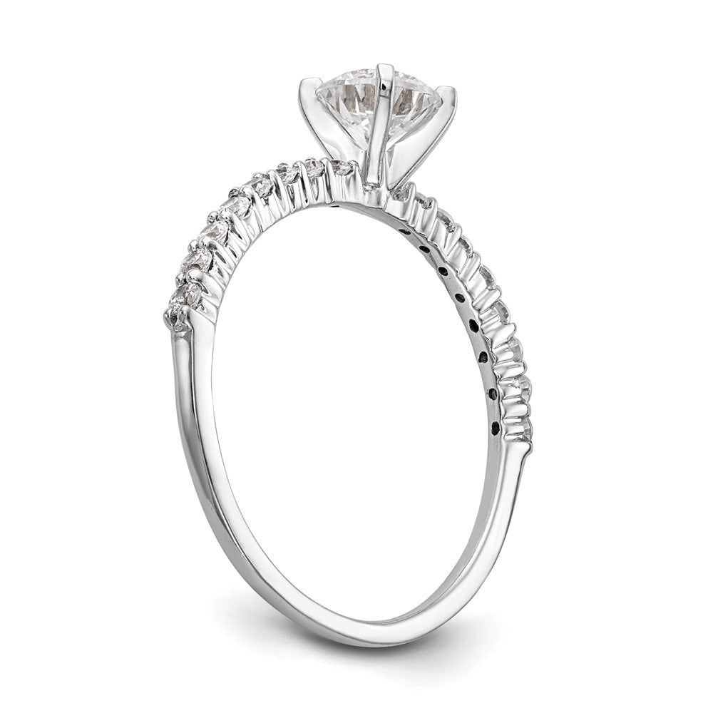 14K White Gold Peg Set 1/5 carat Diamond Semi-mount Engagement Ring
